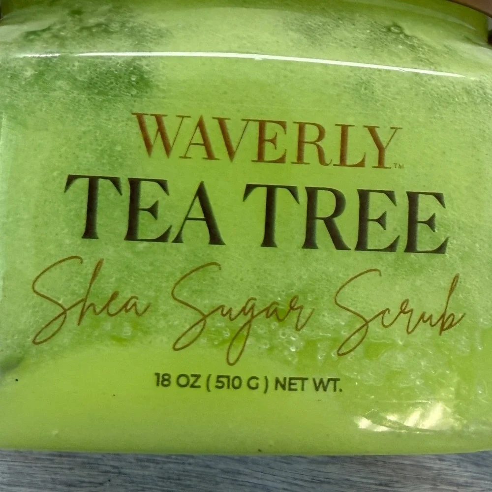 Waverly Tea Tree Shea Sugar Scrub 18 oz Exfoliating Body Treatment Shea Butter